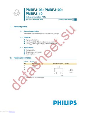 PMBFJ110,215 datasheet  