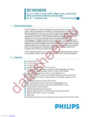 SC16C652BIB48,128 datasheet  