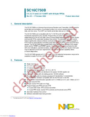 SC16C750BIB64,151 datasheet  