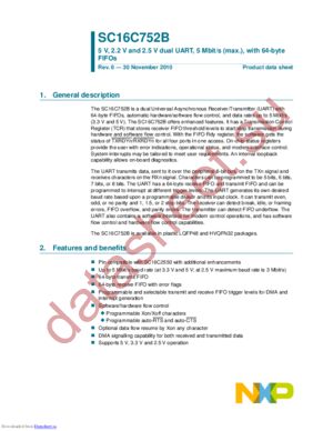 SC16C752BIBS,128 datasheet  