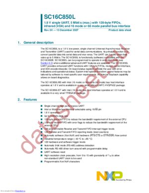 SC16C850LIET-S datasheet  