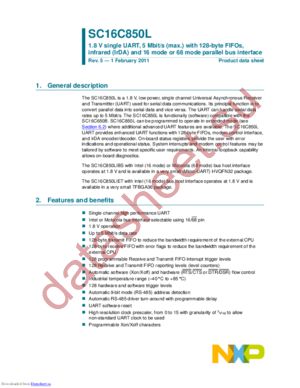 SC16C850LIB,151 datasheet  