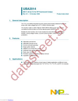 UBA2014P/N1,112 datasheet  