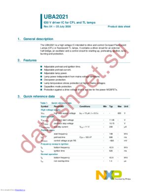 UBA2021T/N2,112 datasheet  