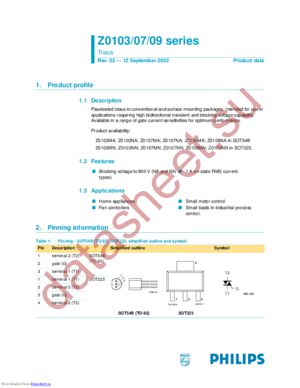 Z0109MN datasheet  