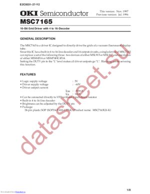 MSC7165 datasheet  