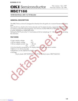 MSC7166GS-K datasheet  