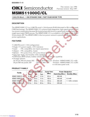 MSM511000C/CL-45 datasheet  