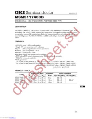 MSM5117400B-70SJ datasheet  