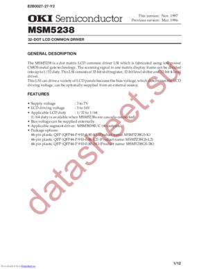 MSM5238GS-K datasheet  