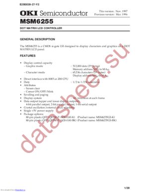 MSM6255GS-K datasheet  