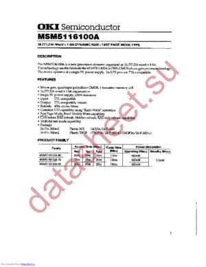 MSM5116100A-70TL datasheet  