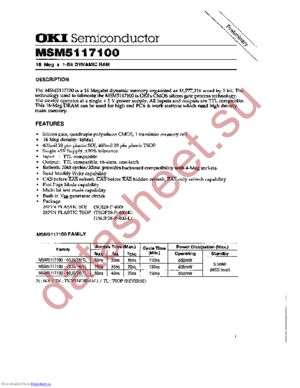 MSM5117100-60TK datasheet  