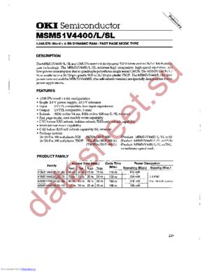 MSM51V4400SL-80TS-K datasheet  