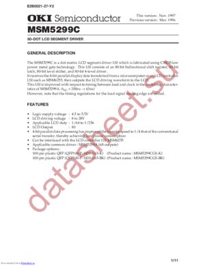 MSM5299CGS-K datasheet  