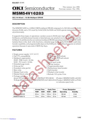 MSM54V16283-60GS-K datasheet  