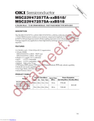 MSC23V47257TA-60BS18 datasheet  