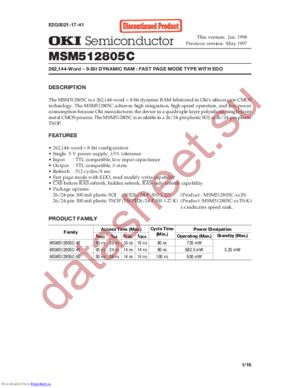 MSM512805C-50 datasheet  