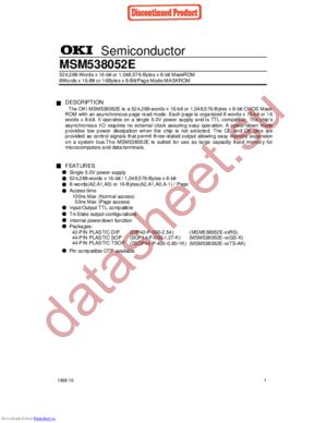 MSM538052E datasheet  