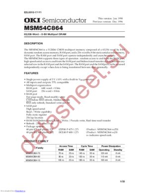 msm54c864 datasheet  