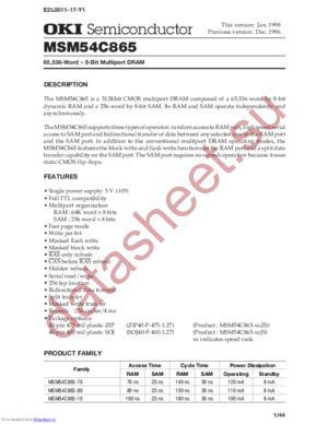 msm54c865 datasheet  