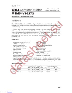 MSM54V16272-70 datasheet  