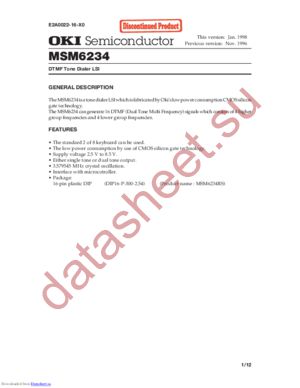 MSM6234RS datasheet  