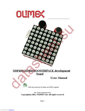 MSP430-LED8x8-BOOSTERPACK datasheet  