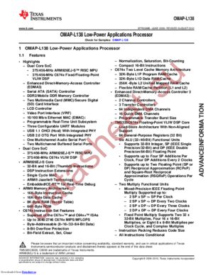 OMAPL138BZWTD4 datasheet  