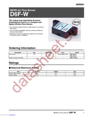 D6F-W datasheet  