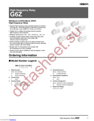 G6Z-1F datasheet  