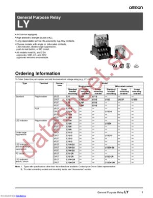 LY1 datasheet  