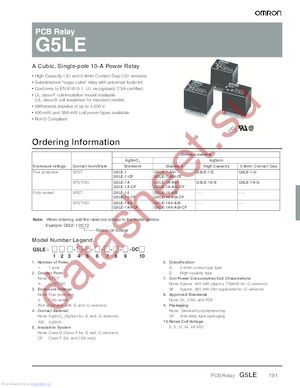 G5LE-1E 24DC datasheet  