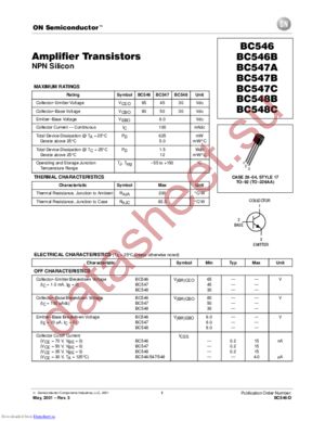 BC546BRLRP datasheet  