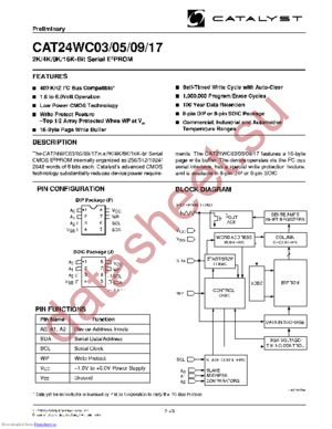 CAT24WC17PA datasheet  