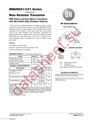 SMMUN2211LT1G datasheet  