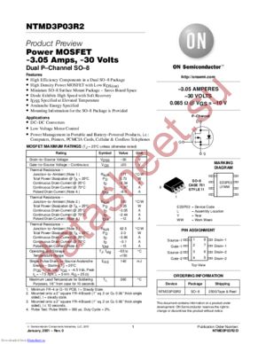 NTMD3P03R2-D datasheet  