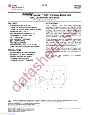 OPA1602AIDR datasheet  