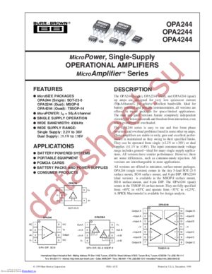 OPA244UA/2K5E4 datasheet  