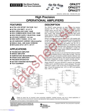 OPA2277UAE4 datasheet  