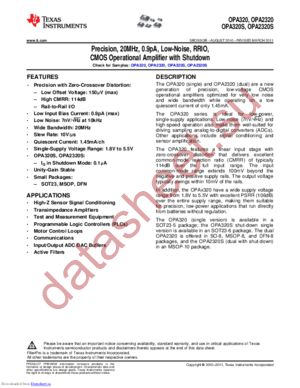 OPA2320AIDRGT datasheet  