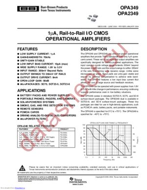 OPA2349UAG4 datasheet  