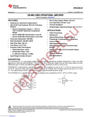 OPA2356AQDGKRQ1 datasheet  