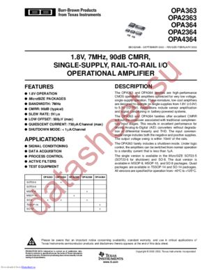 OPA2364IDGKRG4 datasheet  