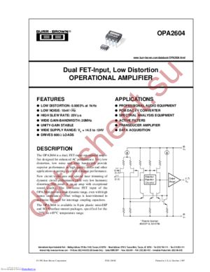 OPA2604AUE4 datasheet  