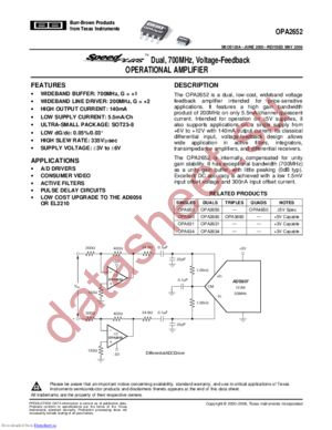 OPA2652E/250G4 datasheet  