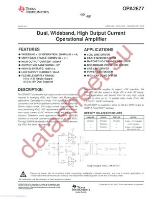 OPA2677U/2K5G4 datasheet  