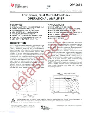 OPA2684IDG4 datasheet  