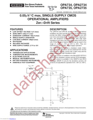 OPA2735AIDGKRG4 datasheet  