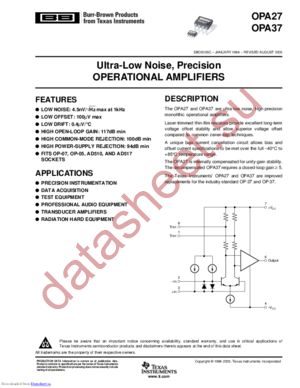 OPA27GU/2K5E4 datasheet  